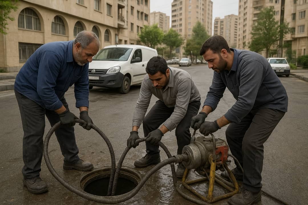 باز کردن سخت ترین مشکل گرفتگی چاه فاضلاب با گروه فنی برادران جعفری