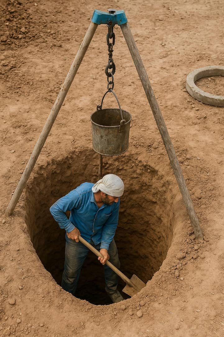 چاه کنی ایرانی و دستی