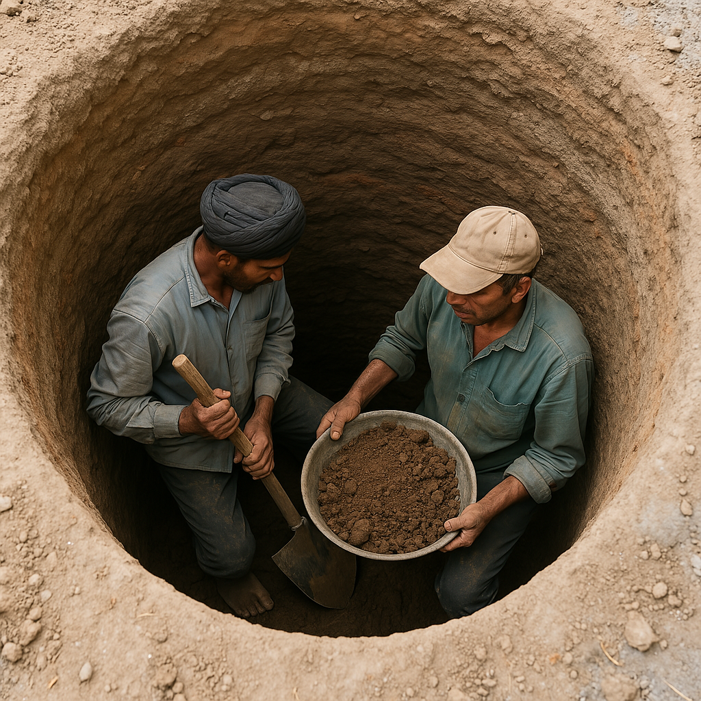 گروه برادران جعفری در حفر چاه دستی در ویلاشهر