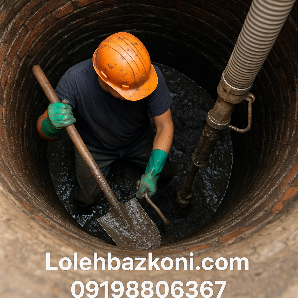 تخلیه و لایروبی تمامی قسمت های چاه فاضلاب در وردآورد تهران