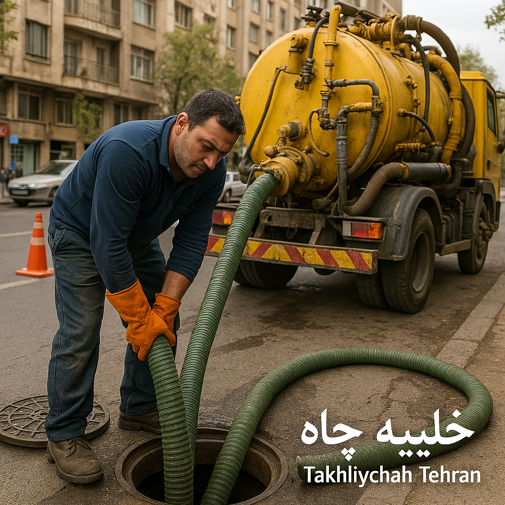 خالی کردن آب و لجن چاه فاضلاب در شهرک شهرداری تهران